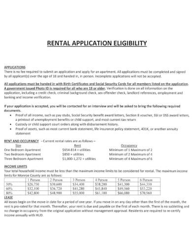Rental Application Eligibility