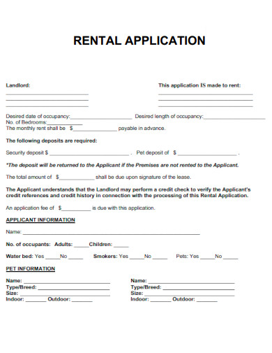 Rental Application Example