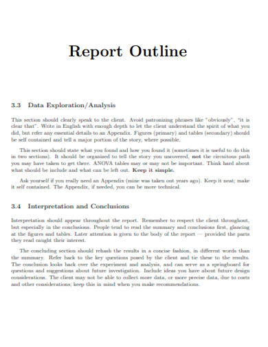 Report Outline