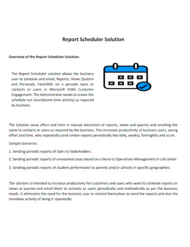 Report Scheduler Solution