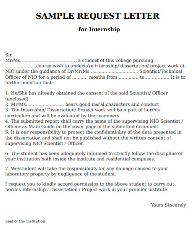Request for Internship Letter