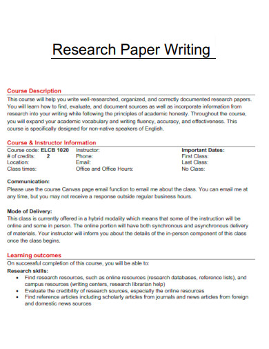 Research Paper Writing