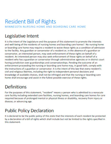 Resident Bill of Rights