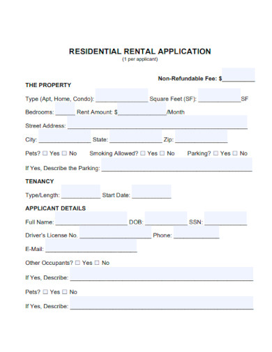 Residential Rental Application