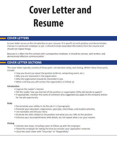 Resume Cover Letter Section