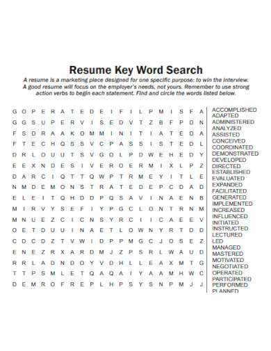 Resume Key Word Search