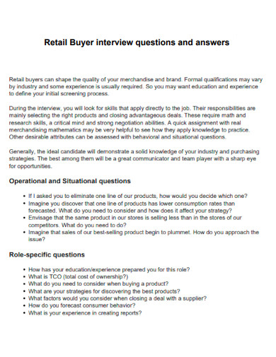 Retail Interview Questions with Answers