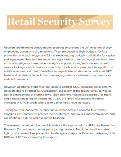 Retail Security Survey