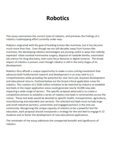Robotics Essay