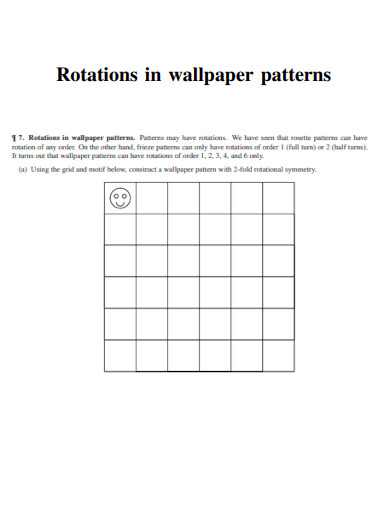 Rotations in Wallpaper Pattern