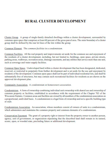 Rural Cluster Development