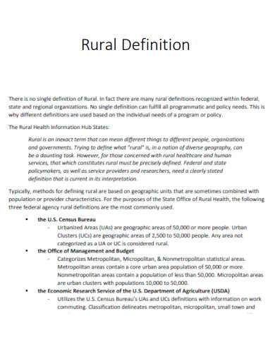 Rural Definition