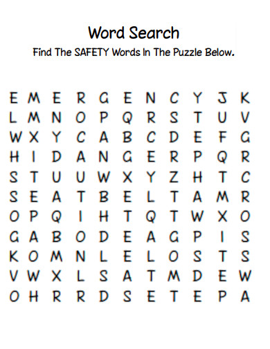 Safety Word Search