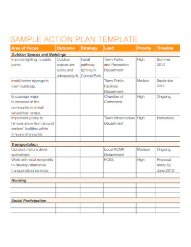 Sample Action Plan