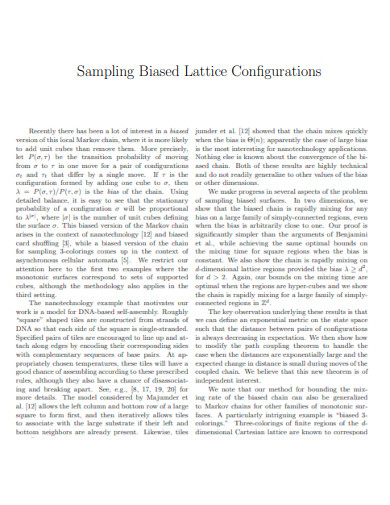 Sampling Biased Lattice Configurations