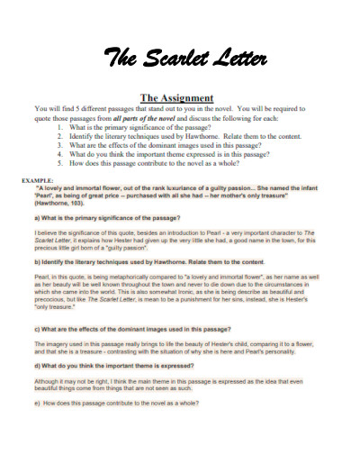 Scarlet Letter Assignment