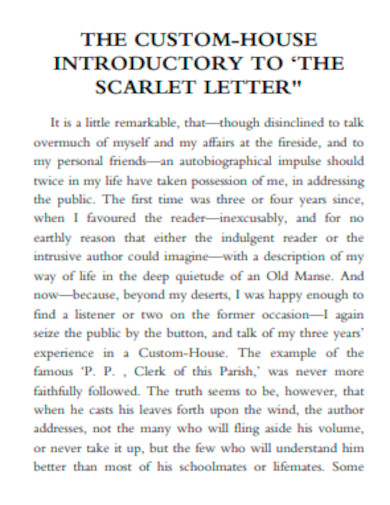 Scarlet Letter Introductory