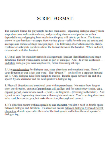Script Format in PDF