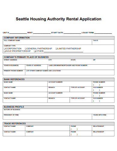 Seattle Housing Authority Rental Application