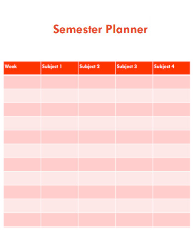 Semester Weekly Planner