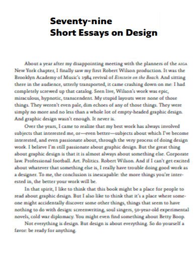 Seventy Nine Short Essays on Design