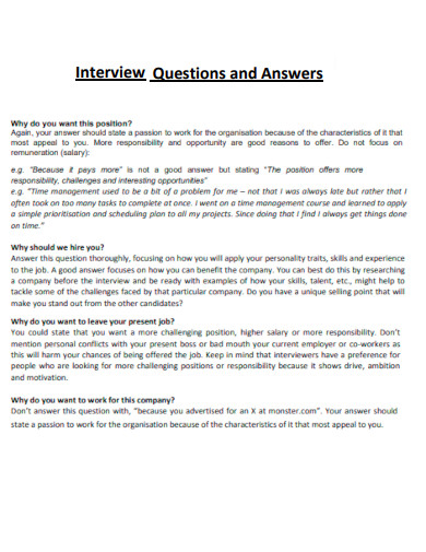 Short Interview Questions and Answers