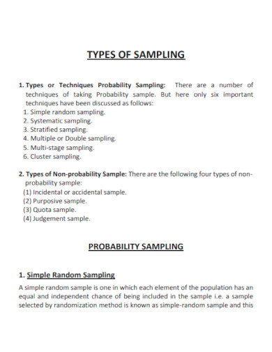 Simple Types of Sampling