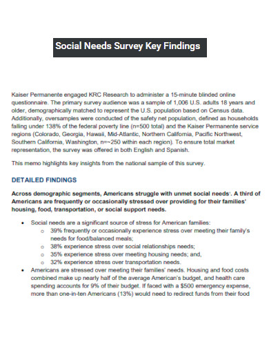 Social Needs Survey