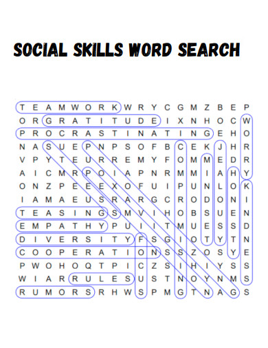 Social Skills Word Search