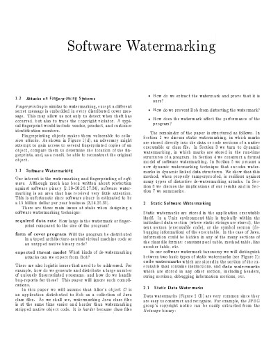 Software Watermarking