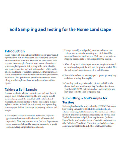 Soil Sampling Testing for Home Landscape
