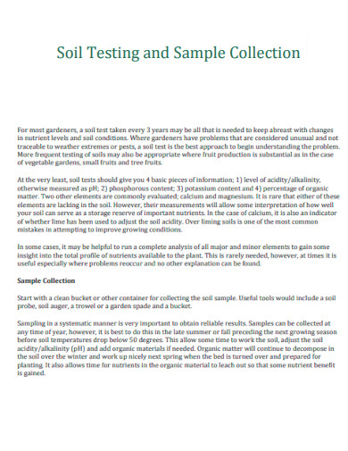 Soil Testing Collection