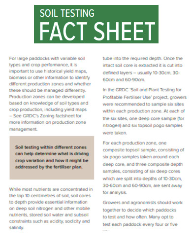 Soil Testing Fact Sheet