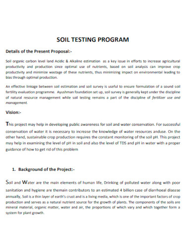 Soil Testing Program