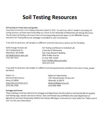 Soil Testing Resources