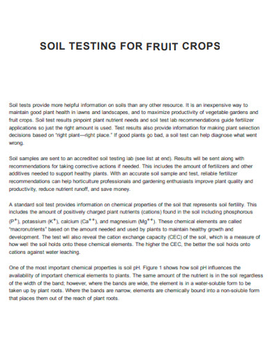 Soil Testing for Fruit Corps