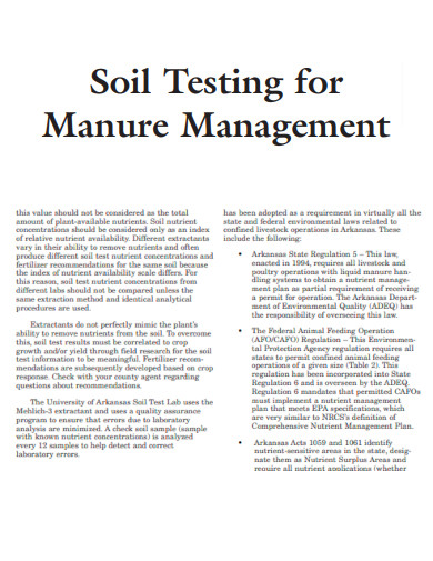 Soil Testing for Manure Management