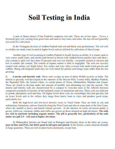 Soil Testing in India