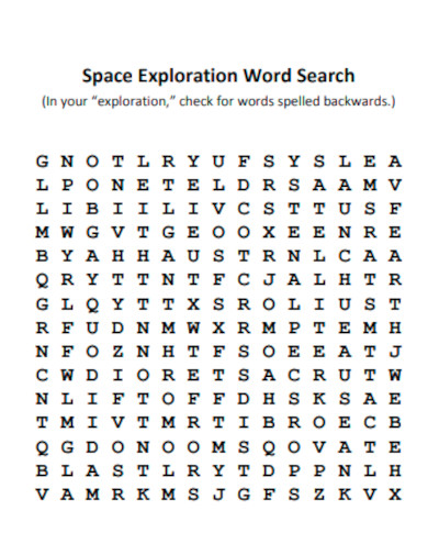 Space Exploration Word Search