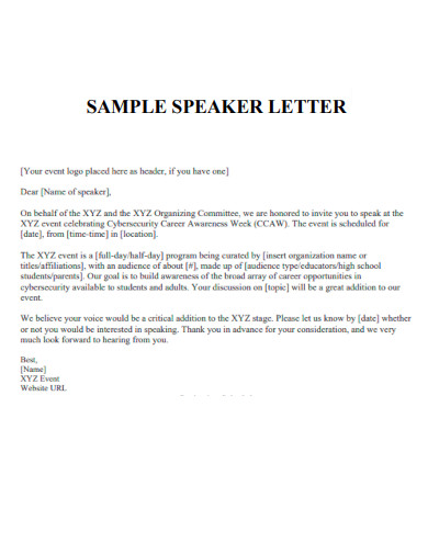 Speaker Letter