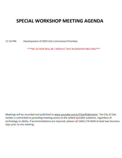 Special Meeting Agenda