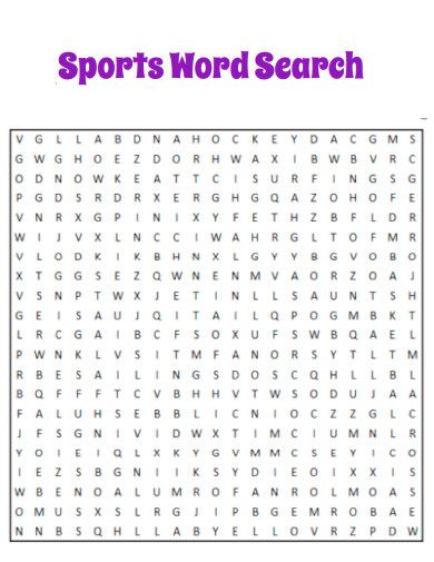 Sports Word Search
