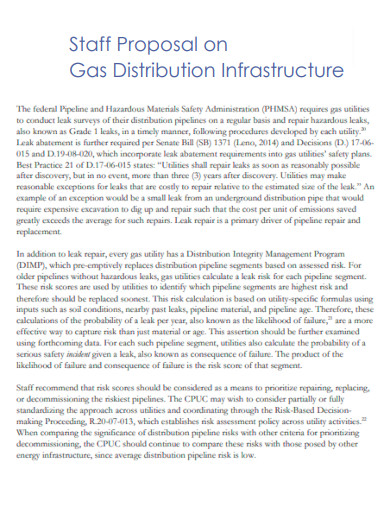Staff Proposal on Gas Distribution Infrastructure