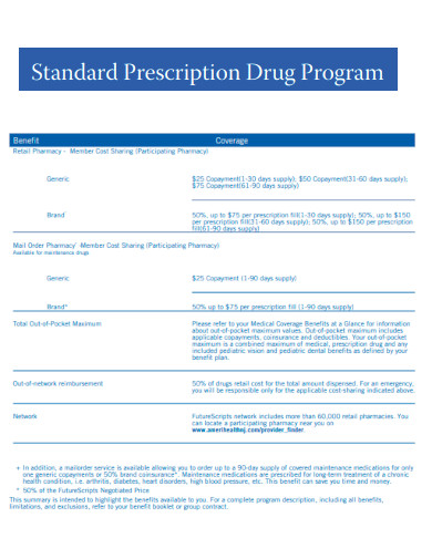 Standard Prescription Drug Program