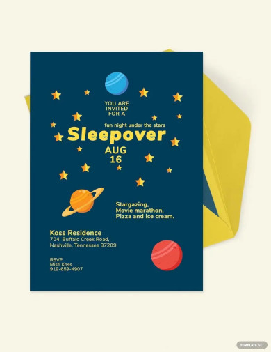 Stars Sleepover Invitation Template