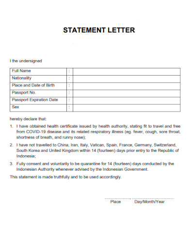Statement Letter