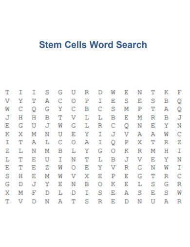 Stem Cells Word Search