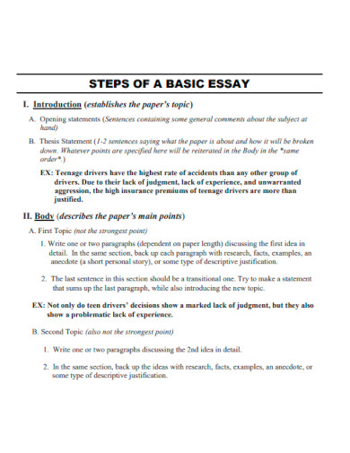 Steps of Basic Essay