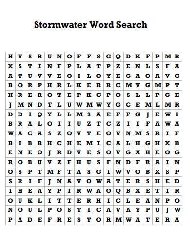 Stormwater Word Search