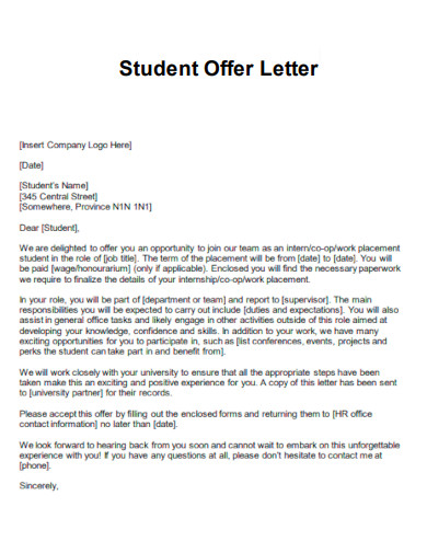 Student Offer Letter